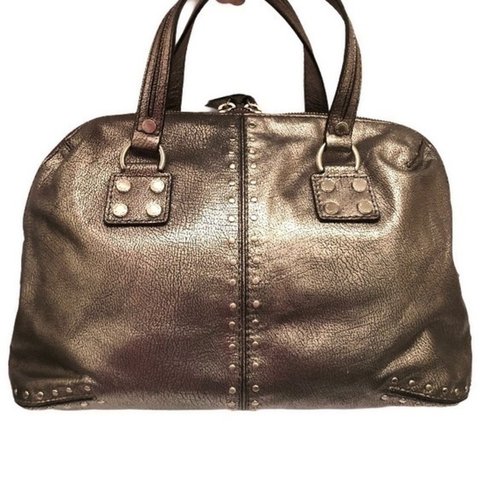 Michael kors silver studded doctor satchel bag